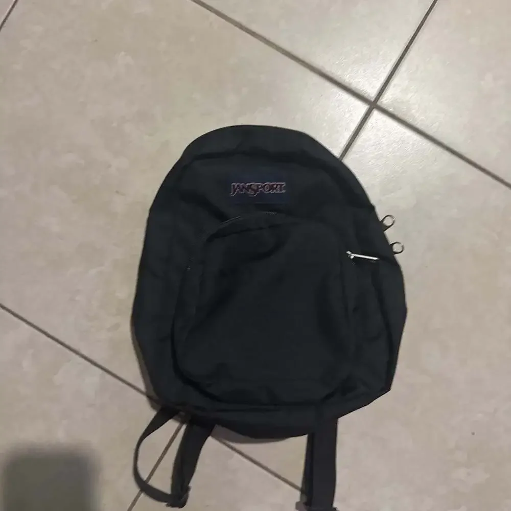 JanSport Half Pint Mini Backpack, Black Canvas, Y2K Streetwear Style